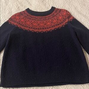 J. Crew Navy and Red Knit Sweater